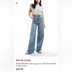 Size 12 wide leg jeans with pleat detail